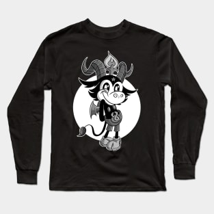 Blackcraft Kawaii fun Baphomet Retro Cartoon. Cute as Hell! Long Sleeve T-Shirt